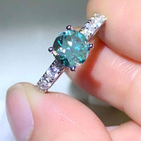 Moissanite Ring Giovanna - 1 Carat Side Stone Brilliance Women's Ring Velanci