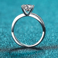 1 Carat Moissanite Ring Giulia - Crisscross Split Shank Women's Ring Velanci