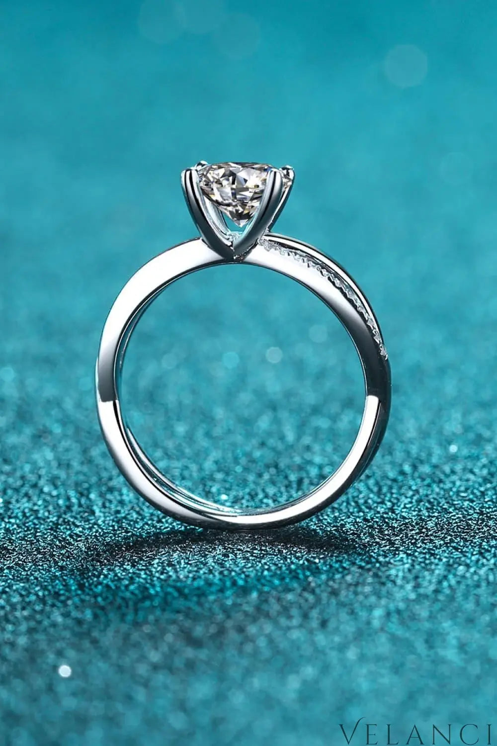 1 Carat Moissanite Ring Giulia - Crisscross Split Shank Women's Ring Velanci