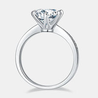 Moissanite Side Stone Ring Bianca - 3ct Minimalist Sparkle Women's Ring Velanci