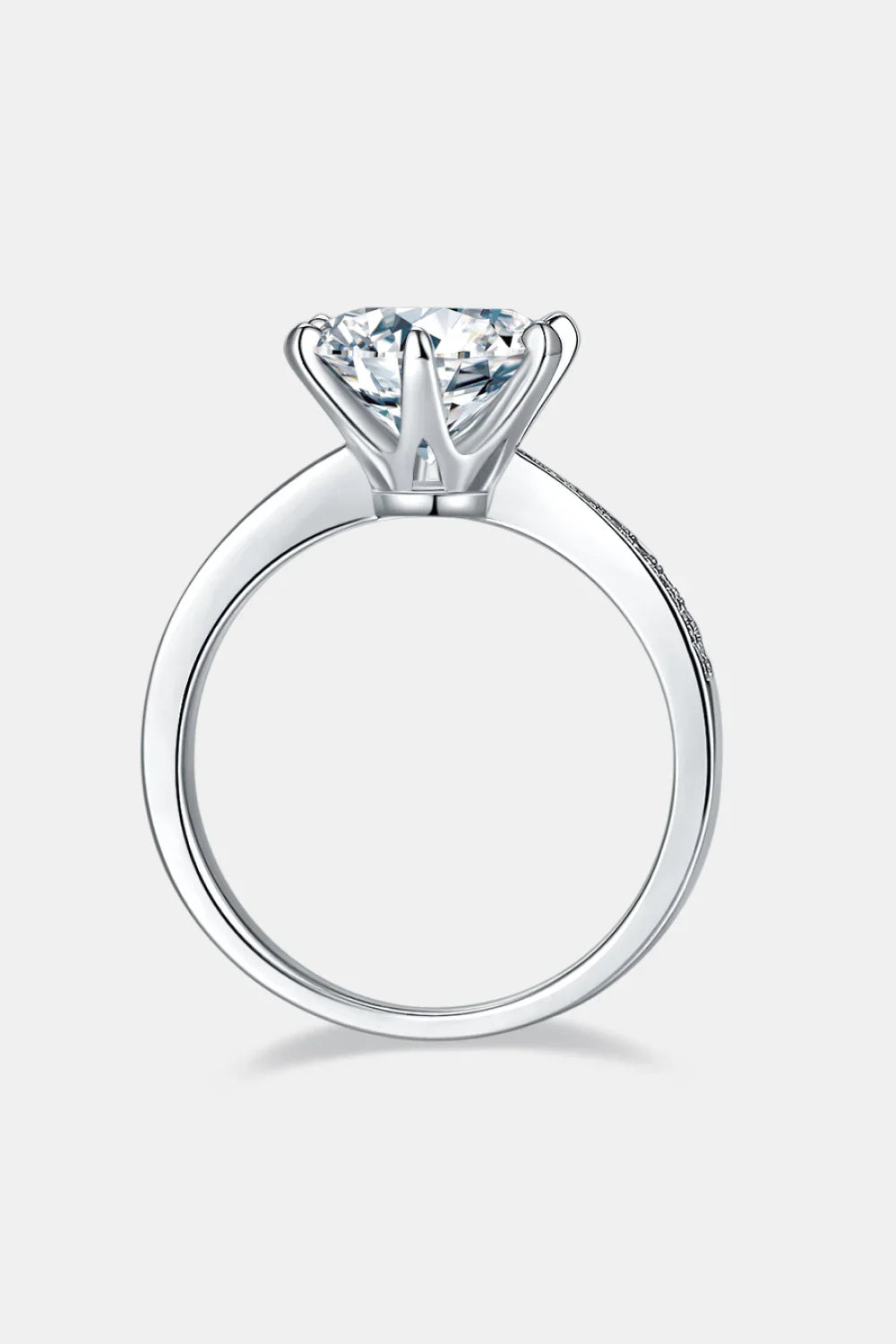 Moissanite Side Stone Ring Bianca - 3ct Minimalist Sparkle Women's Ring Velanci