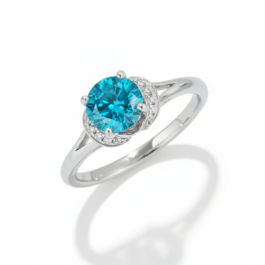 Ring Francesca - 1 Carat Moissanite Minimalist Silver Women's Ring Velanci