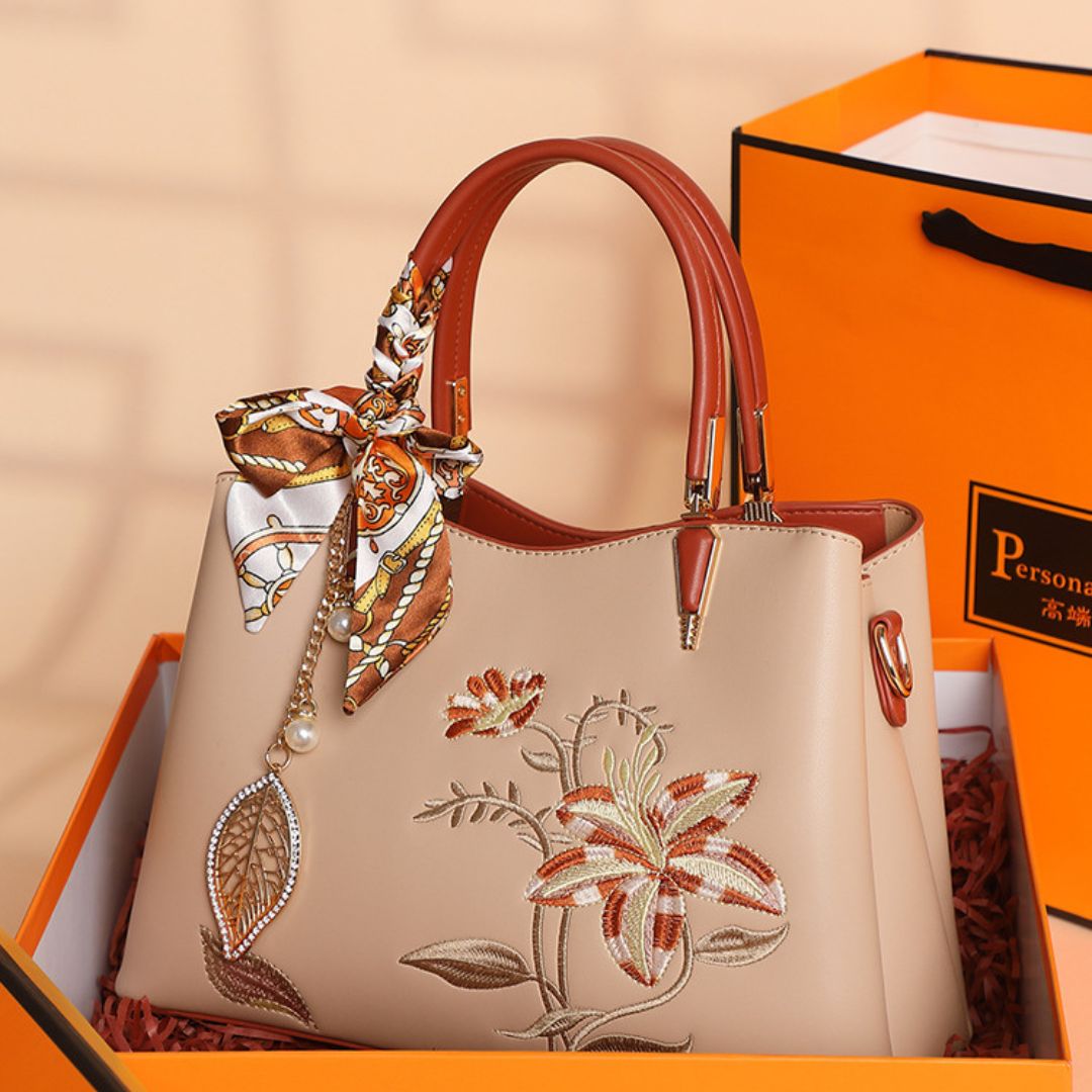 Velanci Velour Noir Leather Handbag