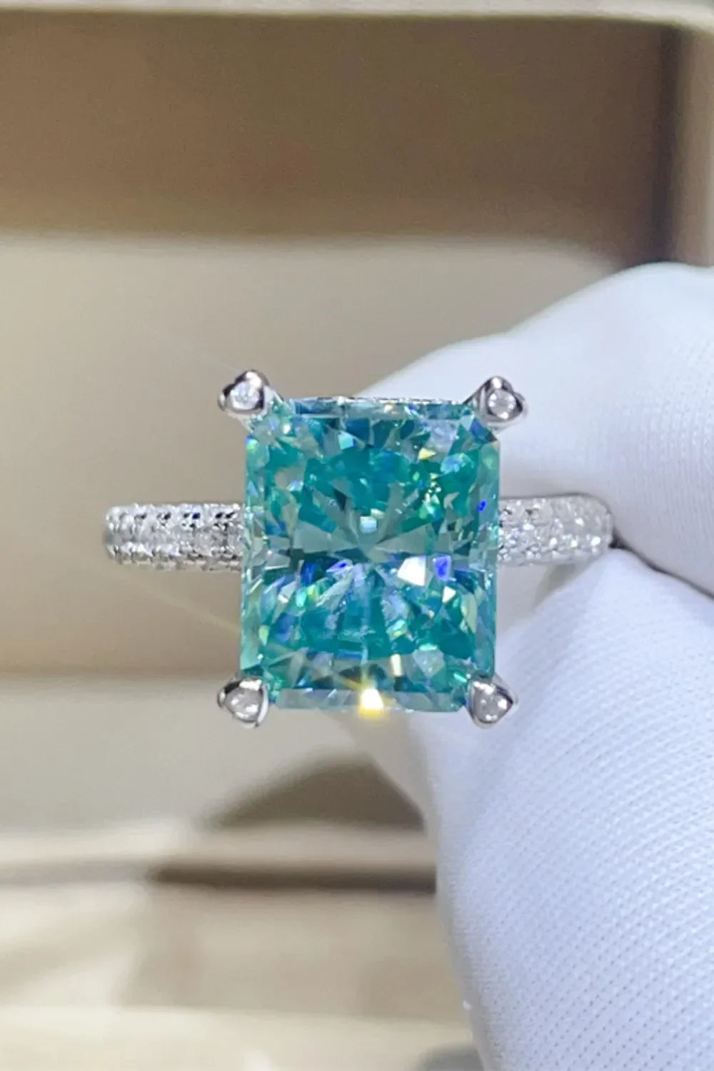 Moissanite Ring Giovanna - 5 Carat Sterling Silver Women's Ring Velanci