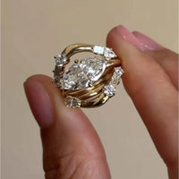 Moissanite Ring Set Alessia - 1 Carat Marquise Shine Women's Ring Velanci