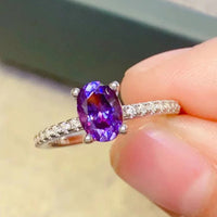 Ring Isabella - Purple Moissanite 1ct, 4-Prong Band Women's Ring Velanci