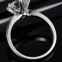 Moissanite Side Stone Ring Bianca - 3ct Minimalist Sparkle Women's Ring Velanci