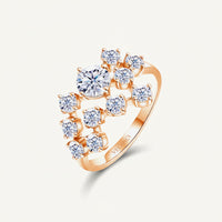 Moissanite Ring Alessia - 1.2 Carat Sterling Silver Halo Women's Ring Velanci