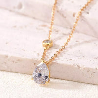 1.25 Carat Moissanite Teardrop Necklace - Sterling Silver Velanci