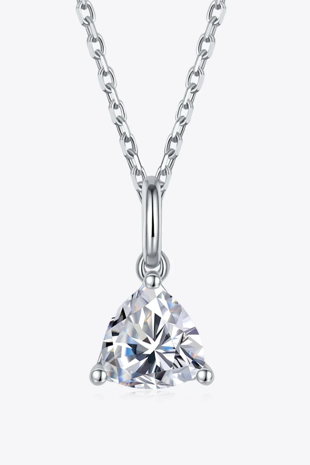 Moissanite Sterling Silver Necklace, 1 Carat, D Color Velanci
