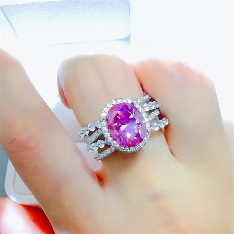 3 Carat Moissanite Ring Aurora - Radiant Halo Sparkle Women's Ring Velanci