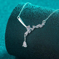 1 Carat Moissanite Necklace - Rhodium-Plated Sterling Silver Velanci