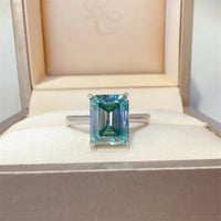 Ring Giulia - 2 Carat Sterling Silver Rectangle Moissanite Women's Ring Velanci