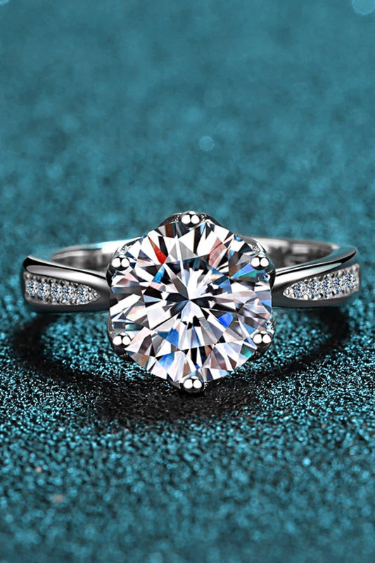 Ring Giulia - 3 Carat Moissanite Rhodium-Plated Shine Women's Ring Velanci
