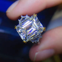 Moissanite Platinum-Plated Ring Chiara - Daily Elegance Women's Ring Velanci