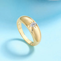 Moissanite Ring Valentina - 18K Gold-Plated Silver Shine Women's Ring Velanci