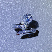 Ring Alessia - 3 Carat Moissanite Zircon Silver Bypass Women's Ring Velanci