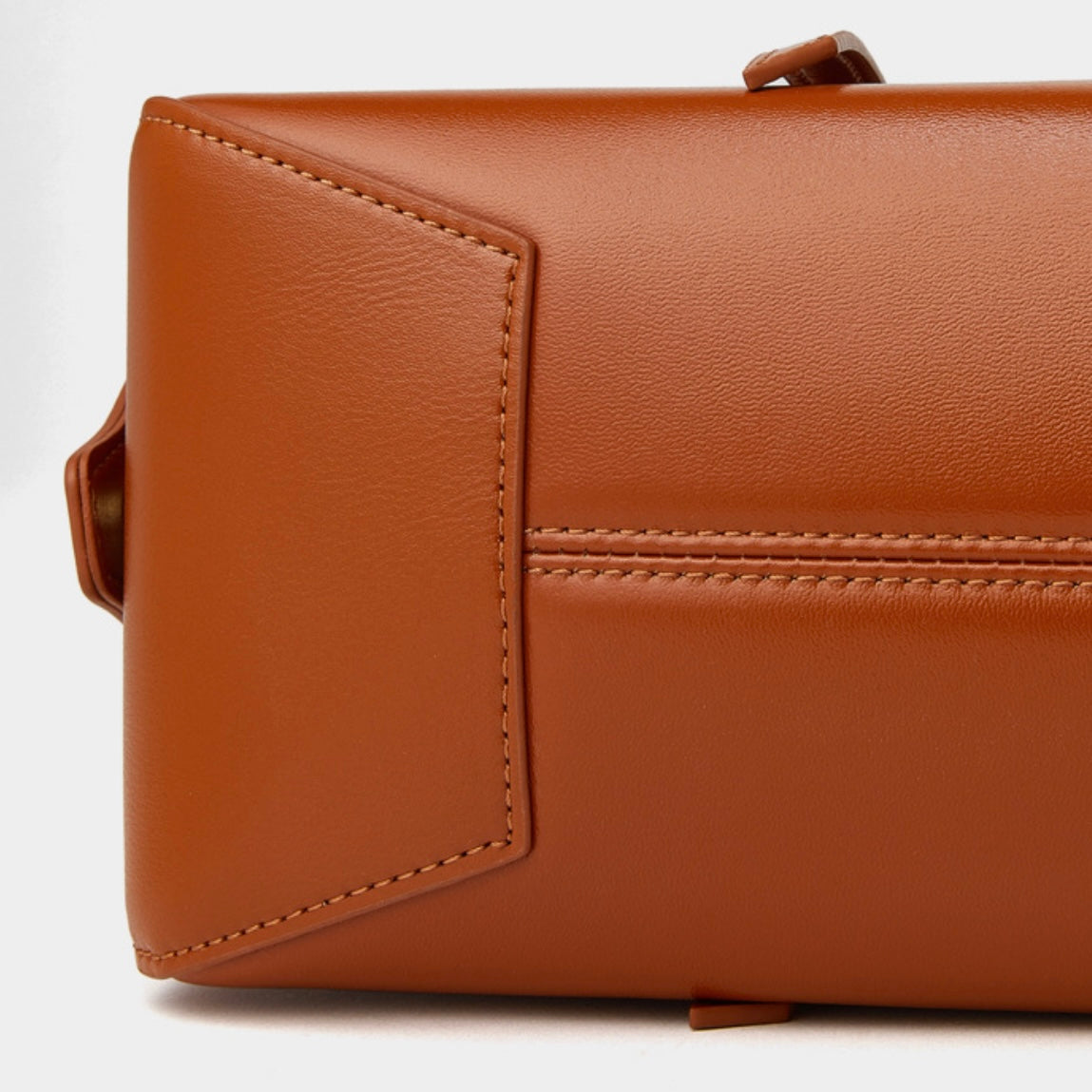 Genuine Leather Retro Bowling Bag with Horse Charm