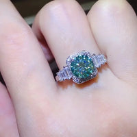 3 Carat Moissanite Silver Ring Valentina - Halo Shine Women's Ring Velanci