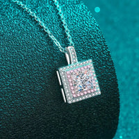 1 Carat Moissanite Square Pendant Necklace - Elegant Sparkle Velanci