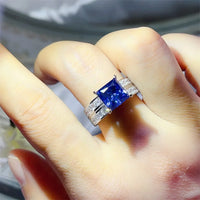 Ring Giulia - 3 Carat Moissanite Platinum-Plated Silver Women's Ring Velanci