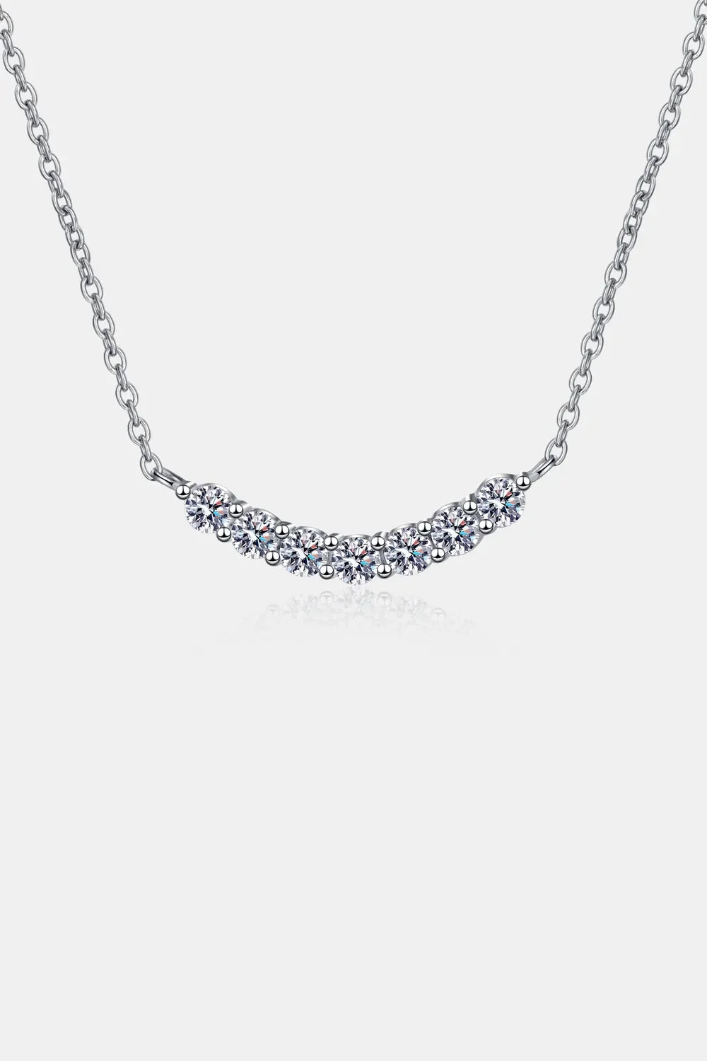 Moissanite Necklace - 1.4ct Sterling Silver Everyday Wear Velanci