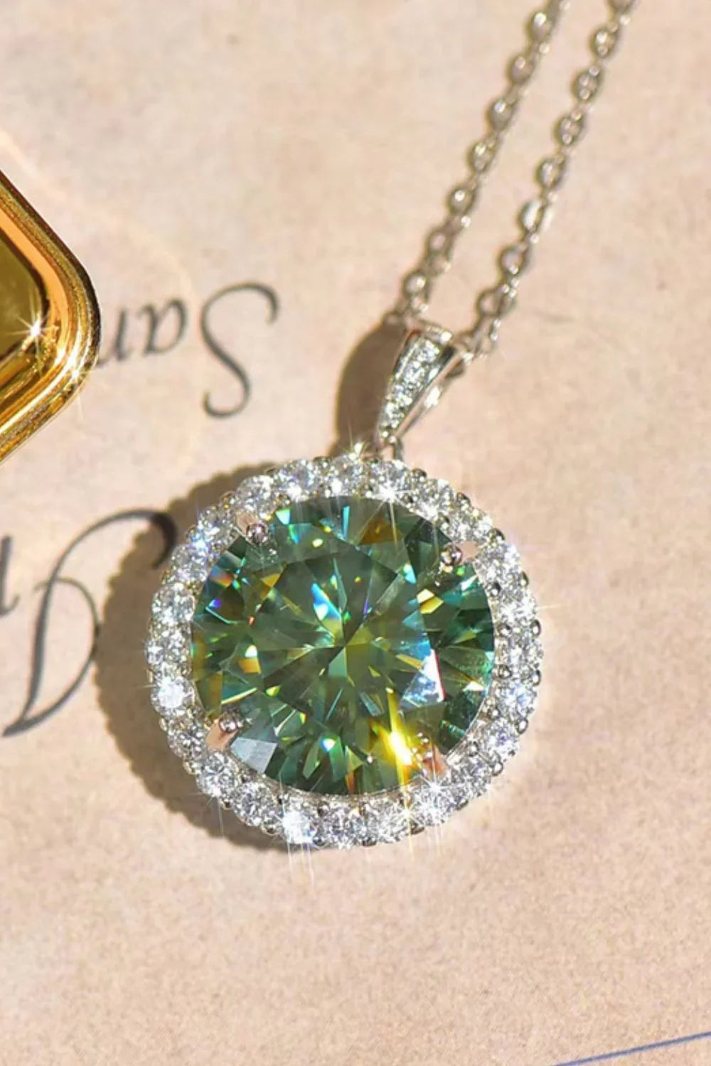 10 Carat Moissanite Platinum-Plated Necklace Velanci
