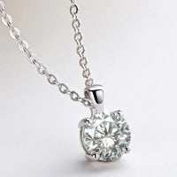 Minimalist Sterling Silver Moissanite Necklace - 1ct Sparkle Velanci