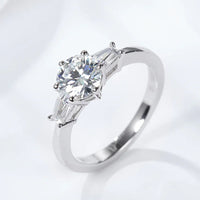 Ring Isabella - 1ct Moissanite Pt-Plated Center Solitaire Women's Ring Velanci