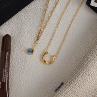 Two-Piece Pendant Necklace In 18K Gold-Plated Finish Velanci