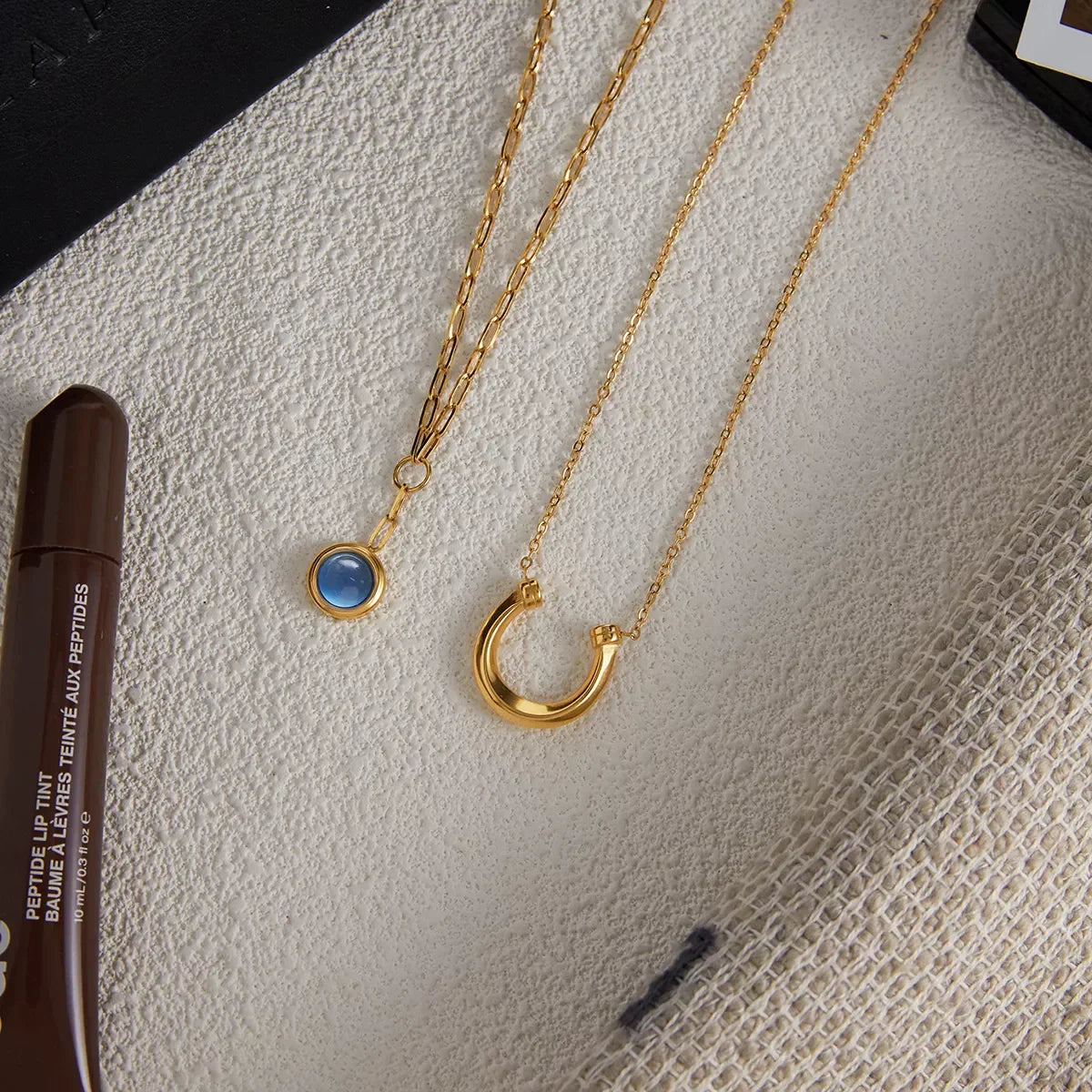 Two-Piece Pendant Necklace In 18K Gold-Plated Finish Velanci