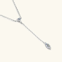 VVS1 Moissanite Y-Drop Necklace - 18K Gold-Plated Silver Velanci