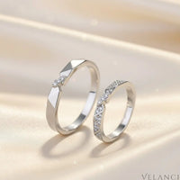 Moissanite Minimalist Rhodium Ring Alessia - Subtle Sparkle Velanci