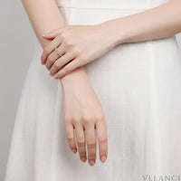 Moissanite Ring Sofia - Coastal Elegance With Rhodium Plating Velanci