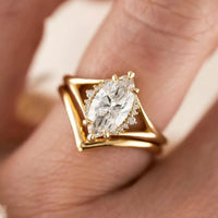 Ring Set Giovanna - 2 Carat Moissanite Sterling Silver Women's Ring Velanci