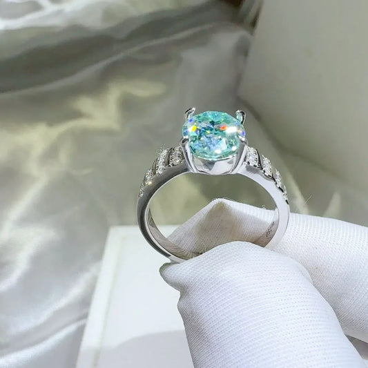 2Ct Moissanite Sterling Silver Ring Isabella - Ocean Shine Women's Ring Velanci