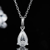 1 Carat Moissanite Sterling Silver Necklace Velanci