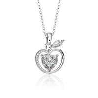 Apple Pendant Necklace - 2 Carat Moissanite Sterling Silver Velanci