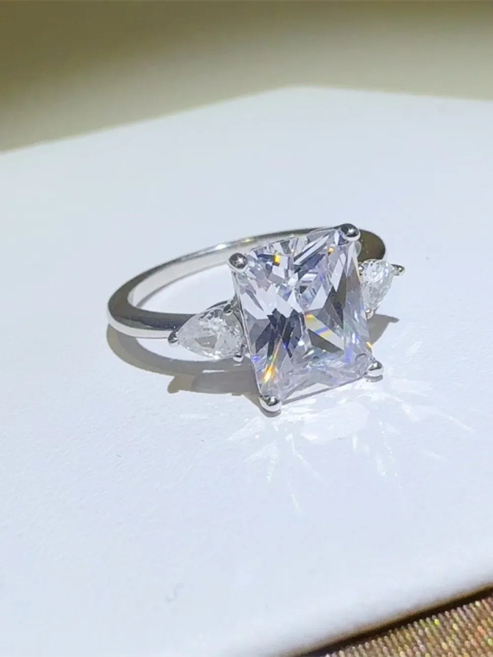 3 Carat Moissanite Ring Alessia - Square Cut Brilliance Women's Ring Velanci