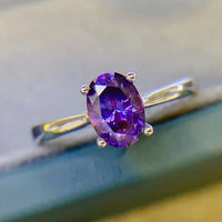 Moissanite Ring Alessia - 1 Carat, 4-Prong Solitaire Women's Ring Velanci