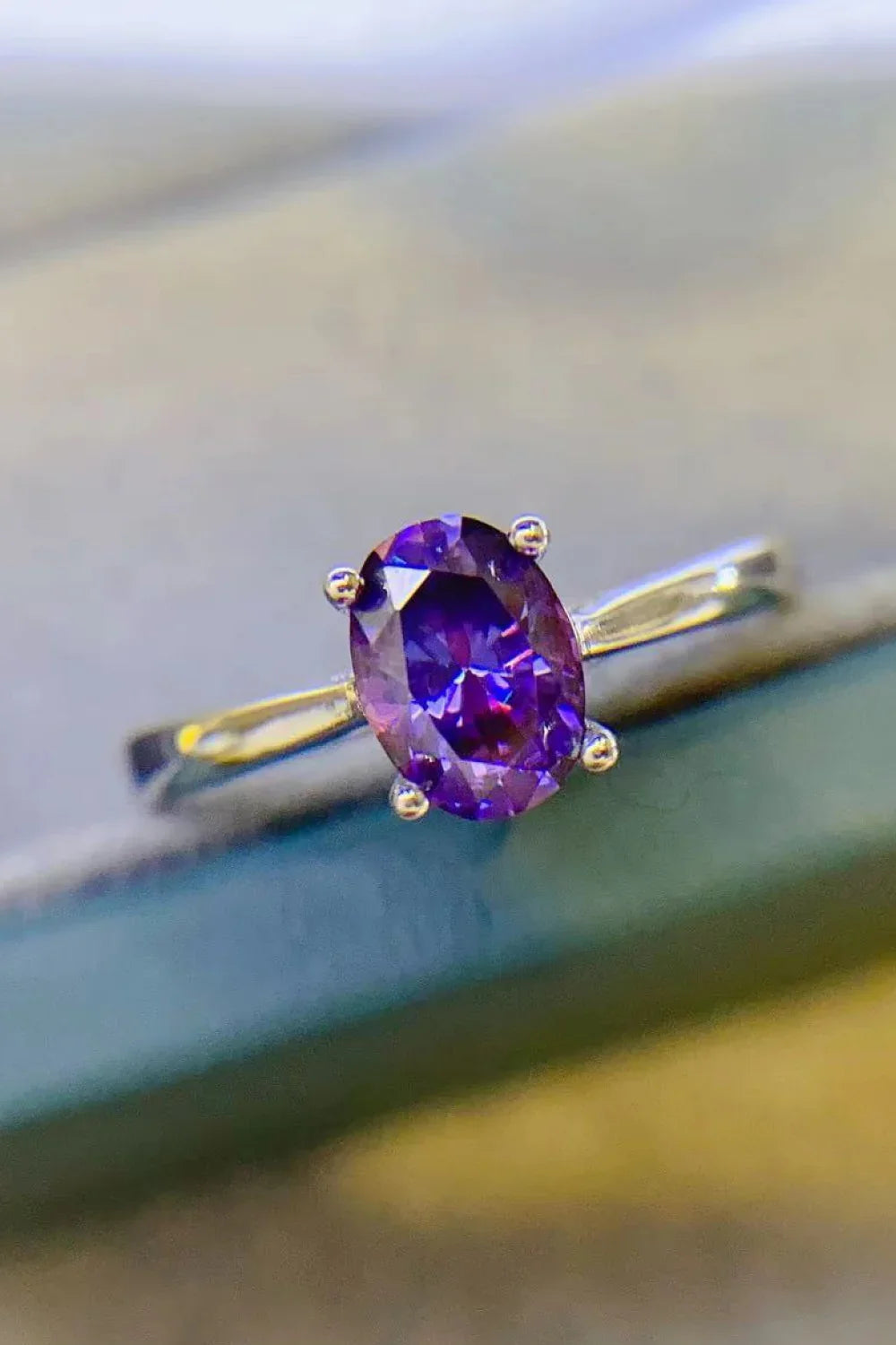 Moissanite Ring Alessia - 1 Carat, 4-Prong Solitaire Women's Ring Velanci