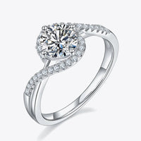 Moissanite Ring Ariella - Crisscross 1Ct Sterling Silver Women's Ring Velanci