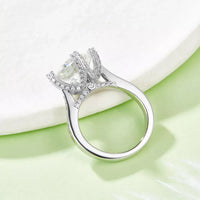 Ring Luna - 4ct Moissanite, Platinum-Plated Sterling Silver Women's Ring Velanci