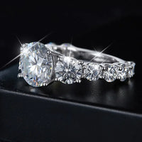 8 Carat Moissanite Ring Alessia - Sterling Silver Sparkle Women's Ring Velanci