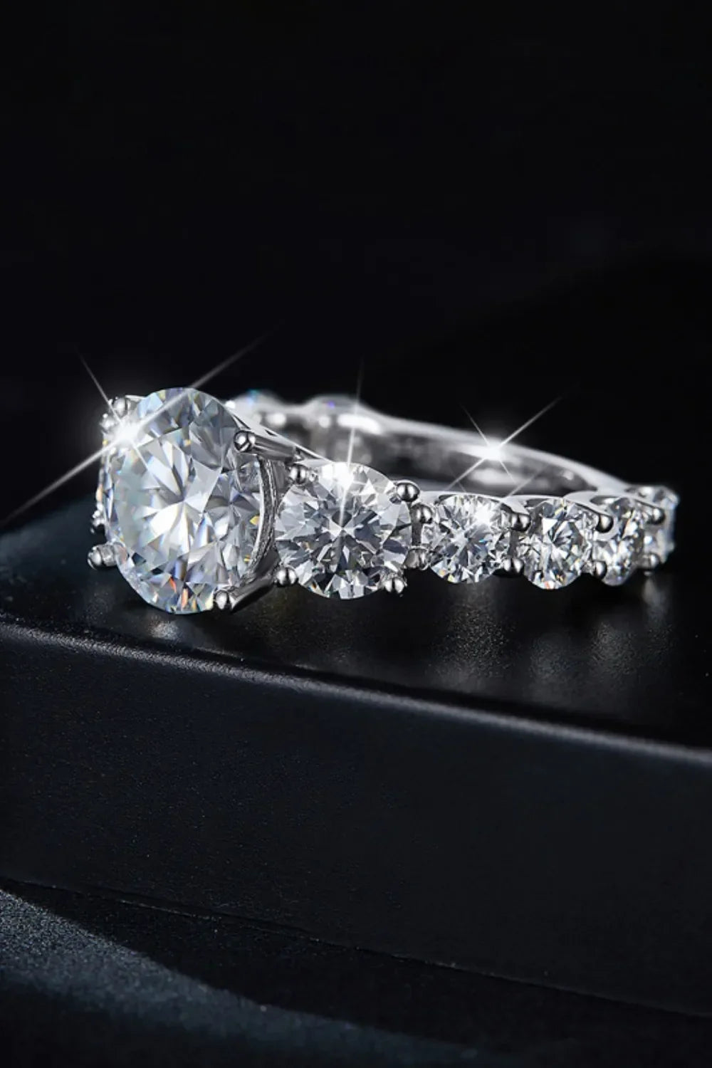 8 Carat Moissanite Ring Alessia - Sterling Silver Sparkle Women's Ring Velanci