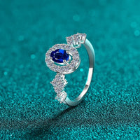 Sterling Silver Moissanite Ring Isabella - Halo Sparkle Women's Ring Velanci