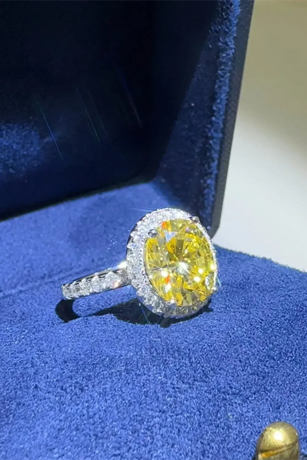 3 Carat Moissanite Sterling Silver Ring Alessia - Halo Shine Women's Ring Velanci