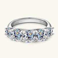 3.6ct Moissanite Sterling Silver Ring Alessia - Sea Sparkle Women's Ring Velanci
