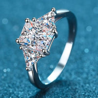 3 Carat Moissanite Ring Valentina - Rhodium-Plated Shine Women's Ring Velanci