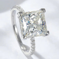Moissanite Ring Giulia - 5.52 Carat Square Cut Sparkle Women's Ring Velanci